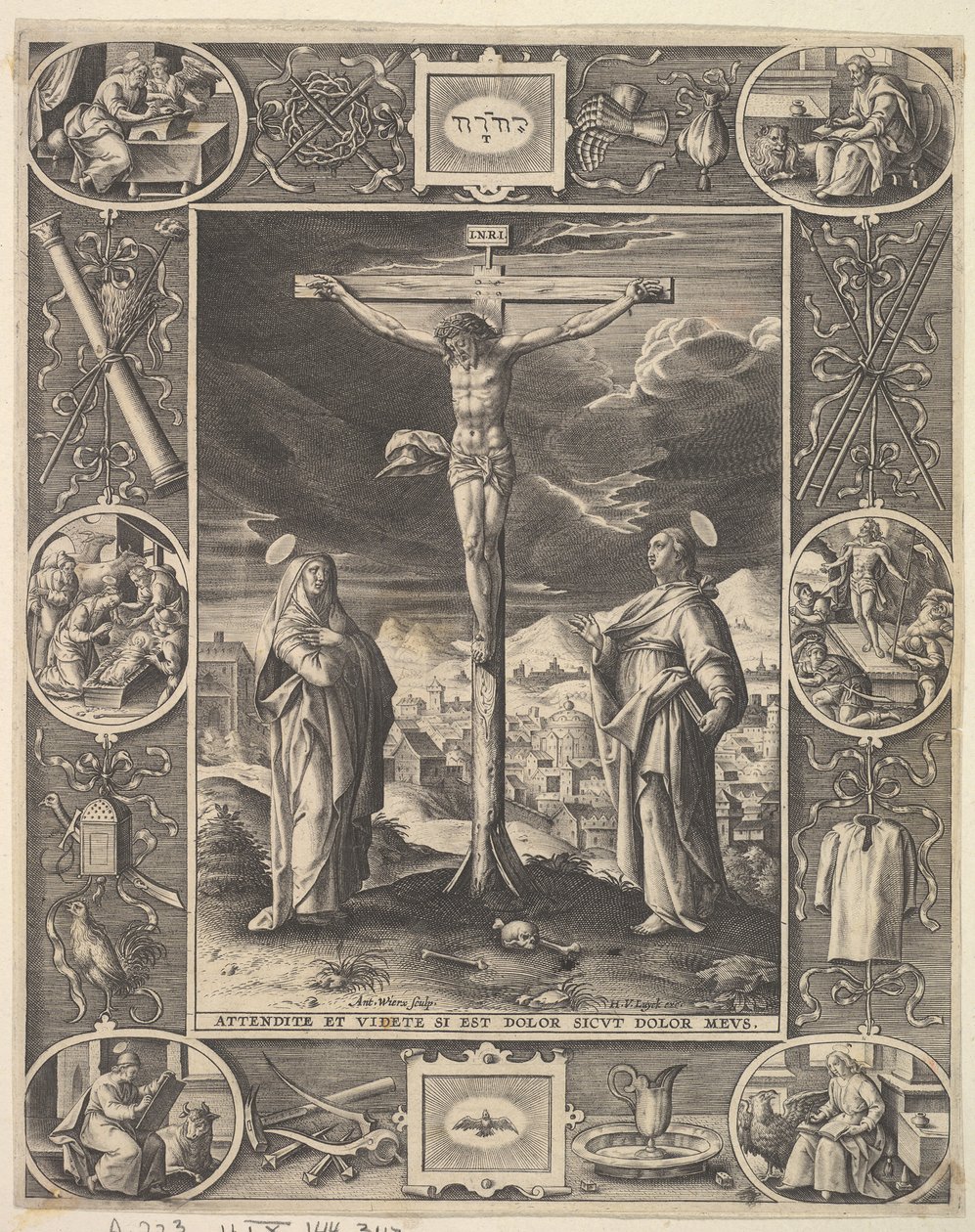 Chrystus na krzyżu przed 1586 rokiem. autorstwa Antonius Wierix