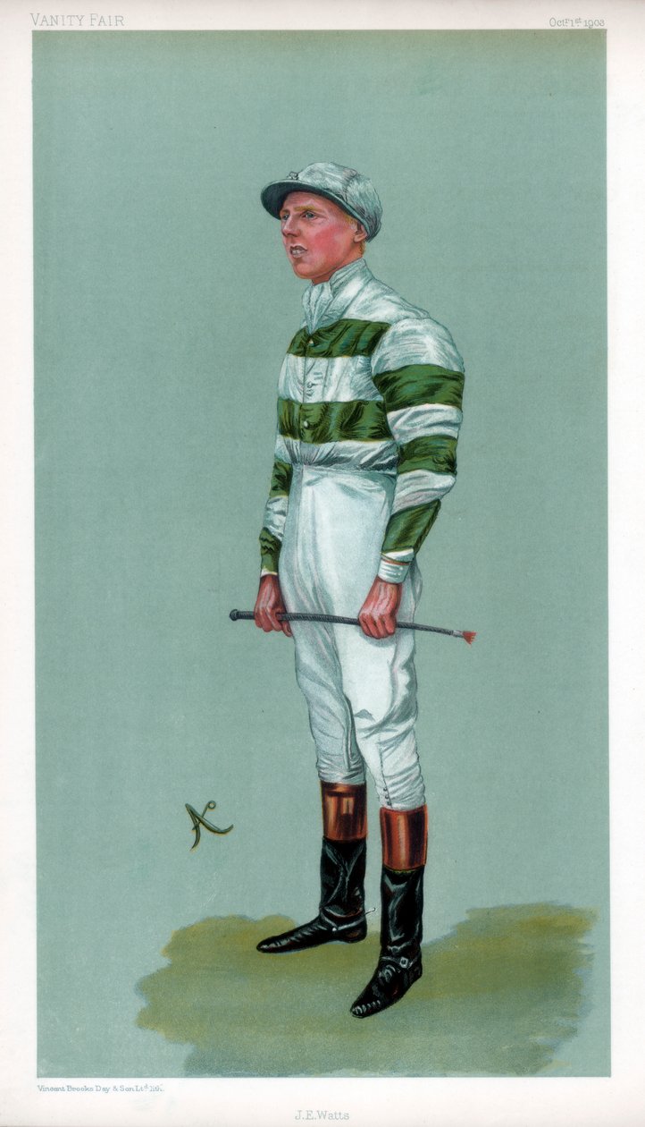 John Evelyn Watts, brytyjski dżokej, 1903. autorstwa Ao