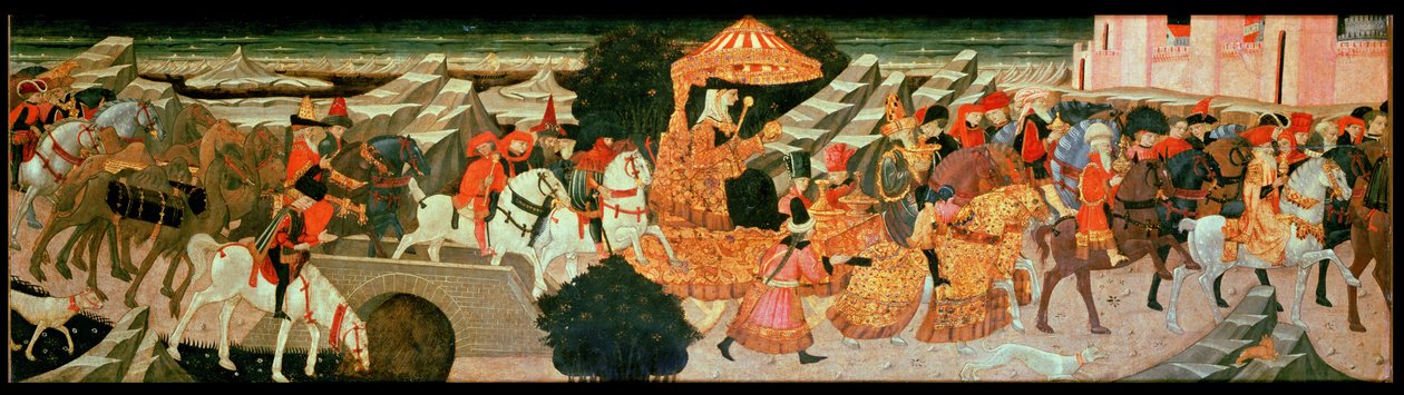 Triumfalny pochód królowej Saby autorstwa Apollonio di Giovanni di Tommaso