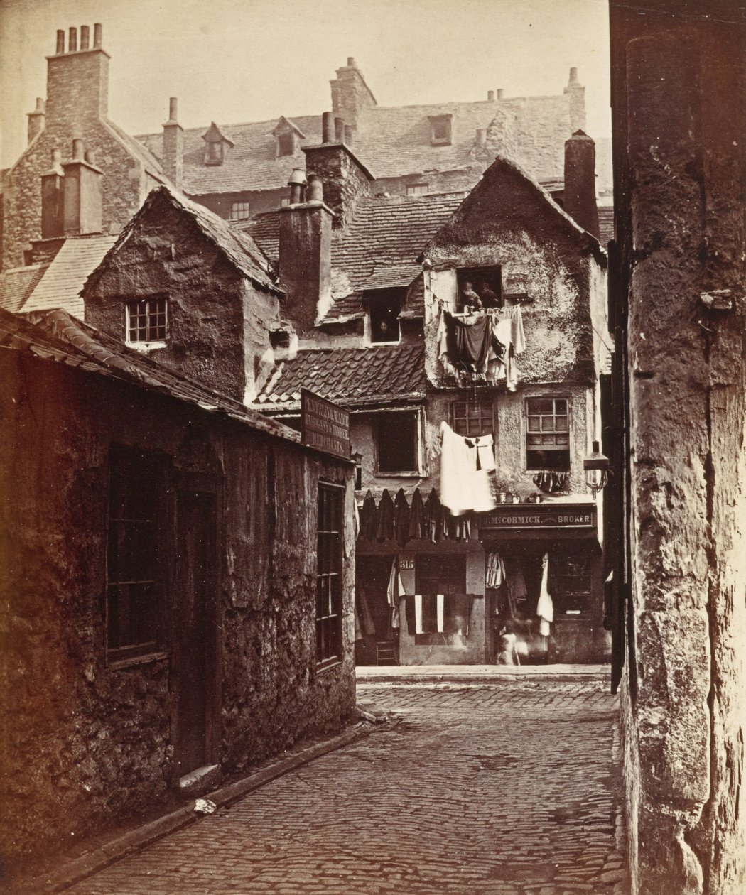 Dom z drewnianym frontem, Cowgate autorstwa Archibald Burns