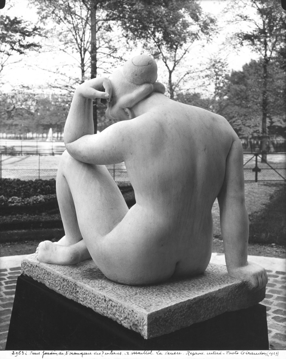Śródziemnomorski lub Myśl, widziany z tyłu, 1923 (patrz także 253097) (marmur) autorstwa Aristide Maillol