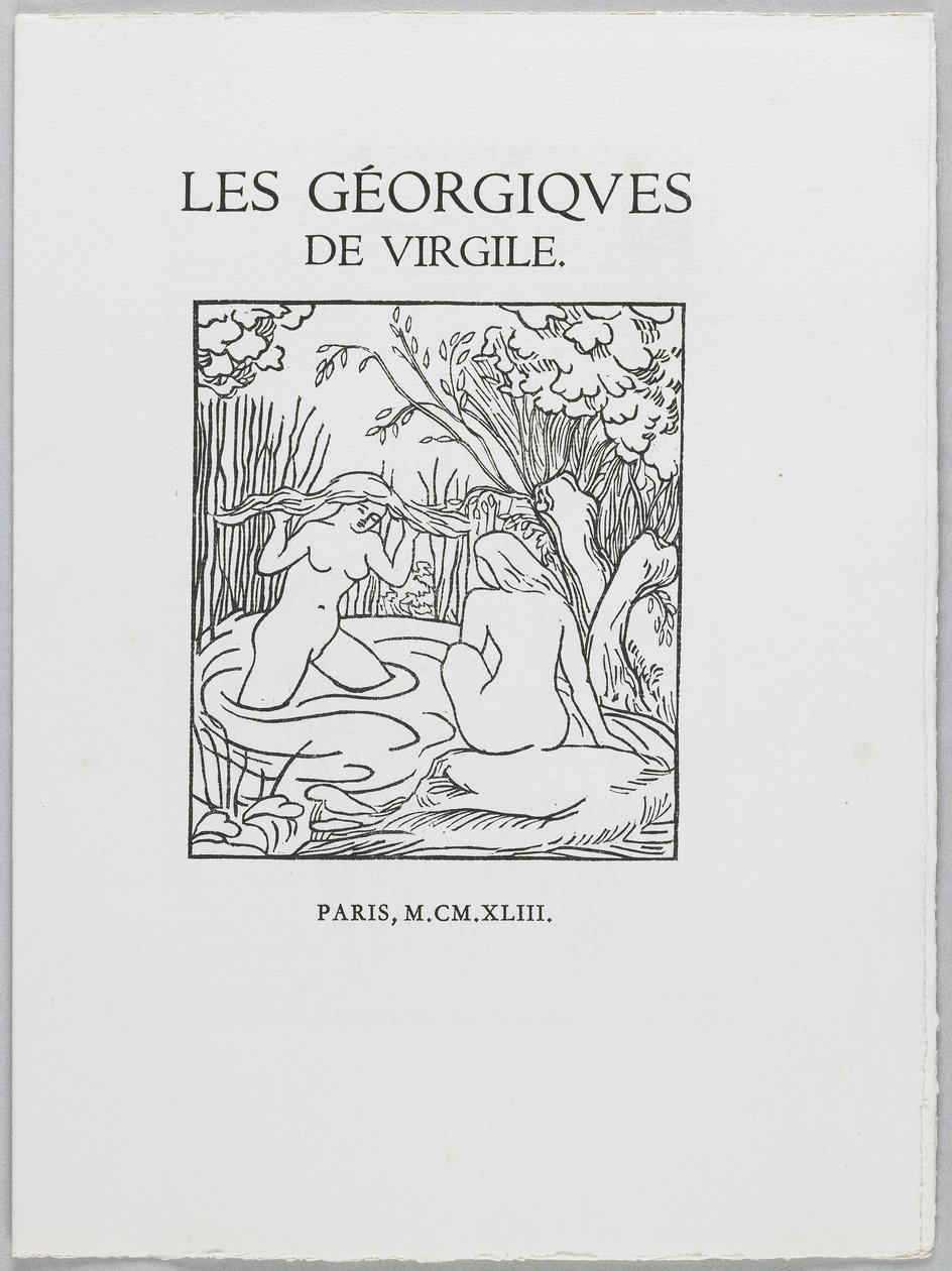 Strona tytułowa „Georgików” Wergiliusza, 1937-43 (drzeworyt i typografia) autorstwa Aristide Maillol