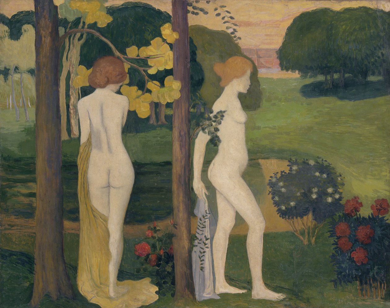 Dwie nagie w krajobrazie autorstwa Aristide Maillol