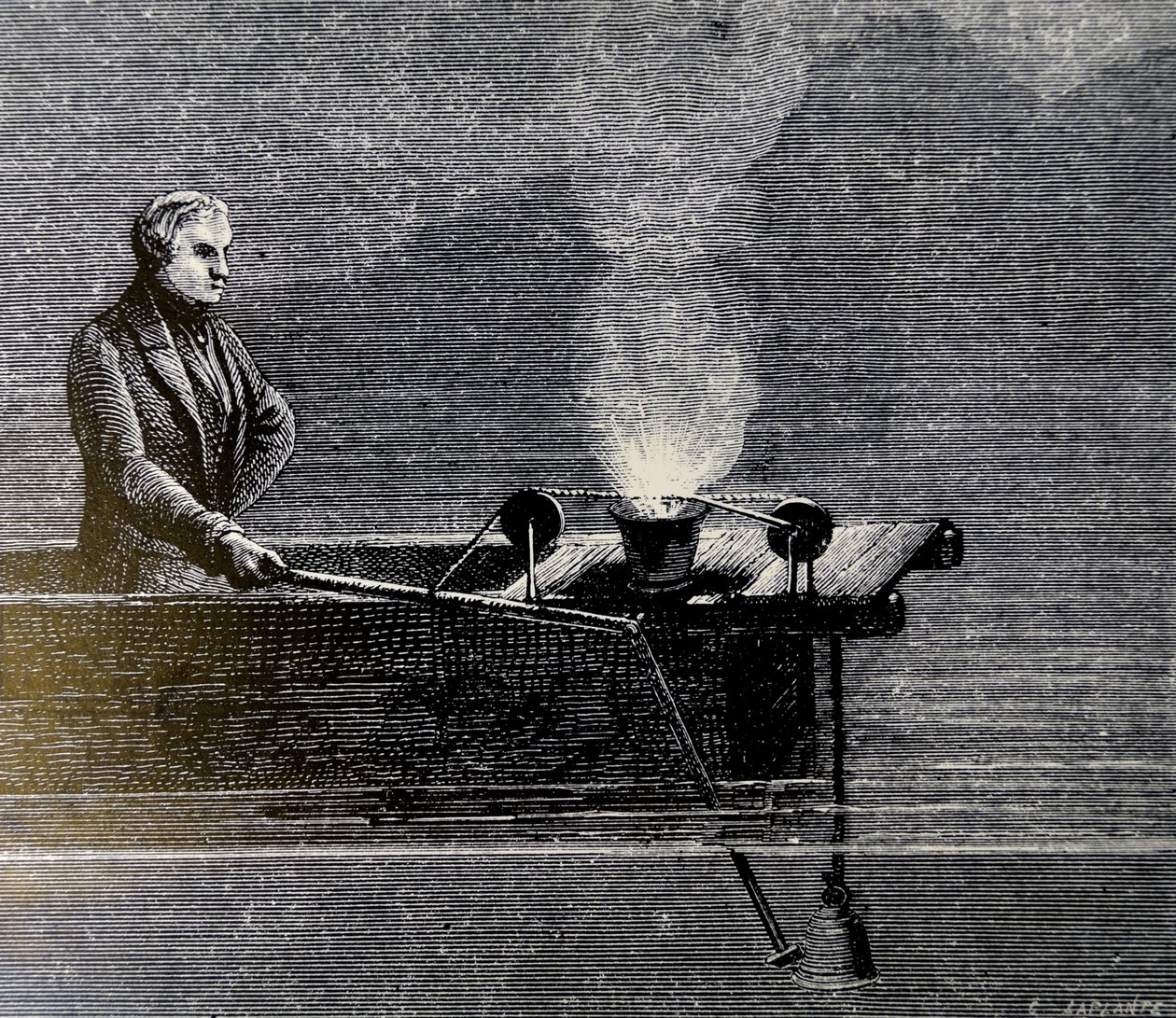 Eksperyment pomiaru prędkości dźwięku w wodzie, 1873 r. autorstwa Armand Guilleminot