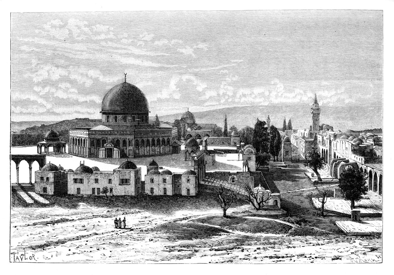 Meczet Omarsa, Jerozolima, Izrael, 1895. autorstwa Armand Kohl