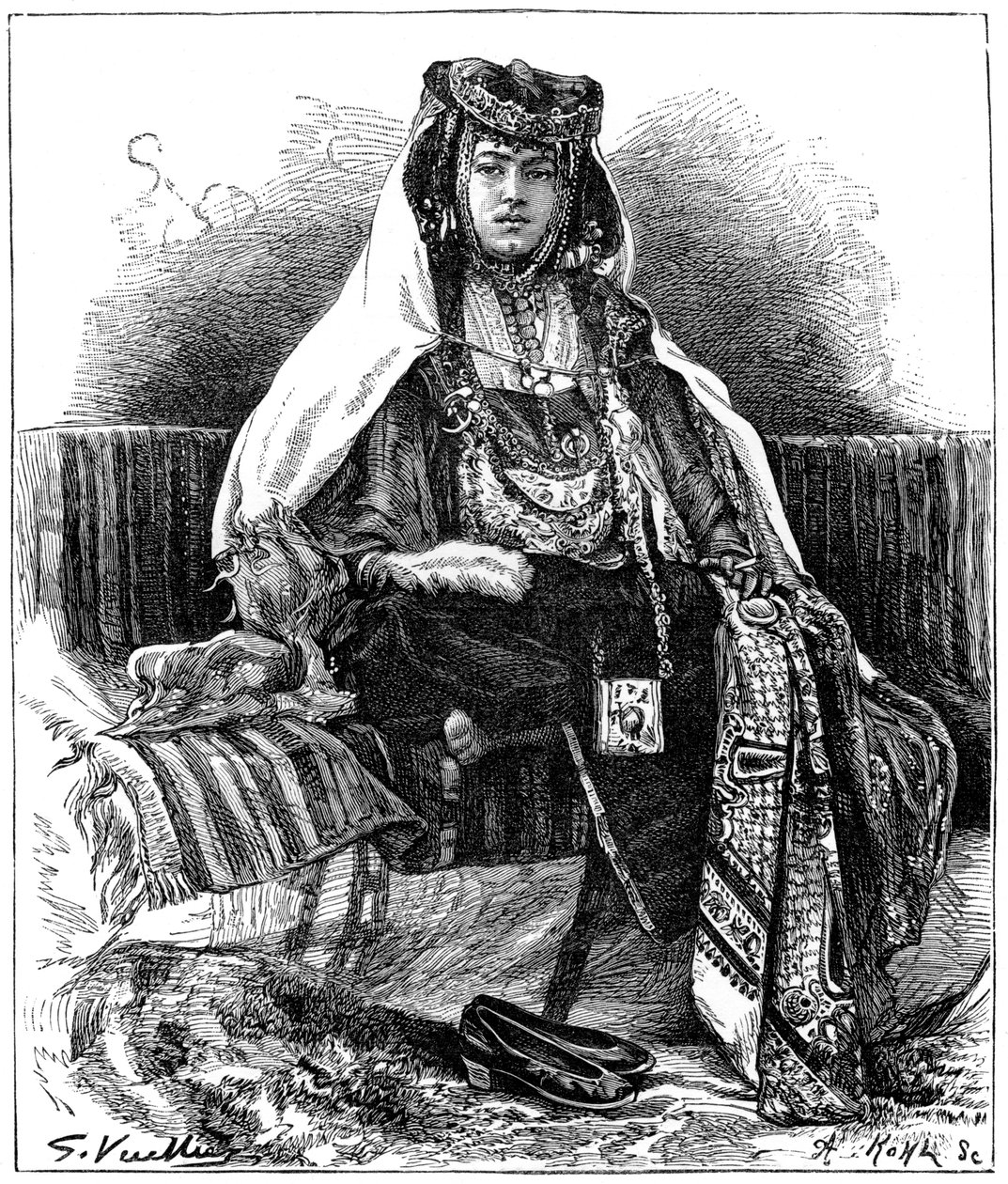 Tancerka Ouled Nail, Algieria, ok. 1890 r. autorstwa Armand Kohl