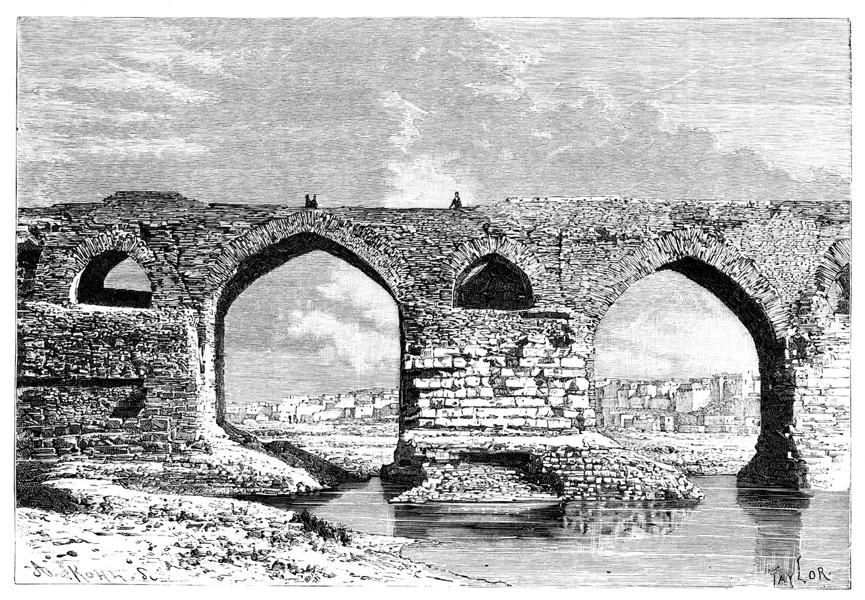 Most Dezful, Iran, 1895. autorstwa Armand Kohl