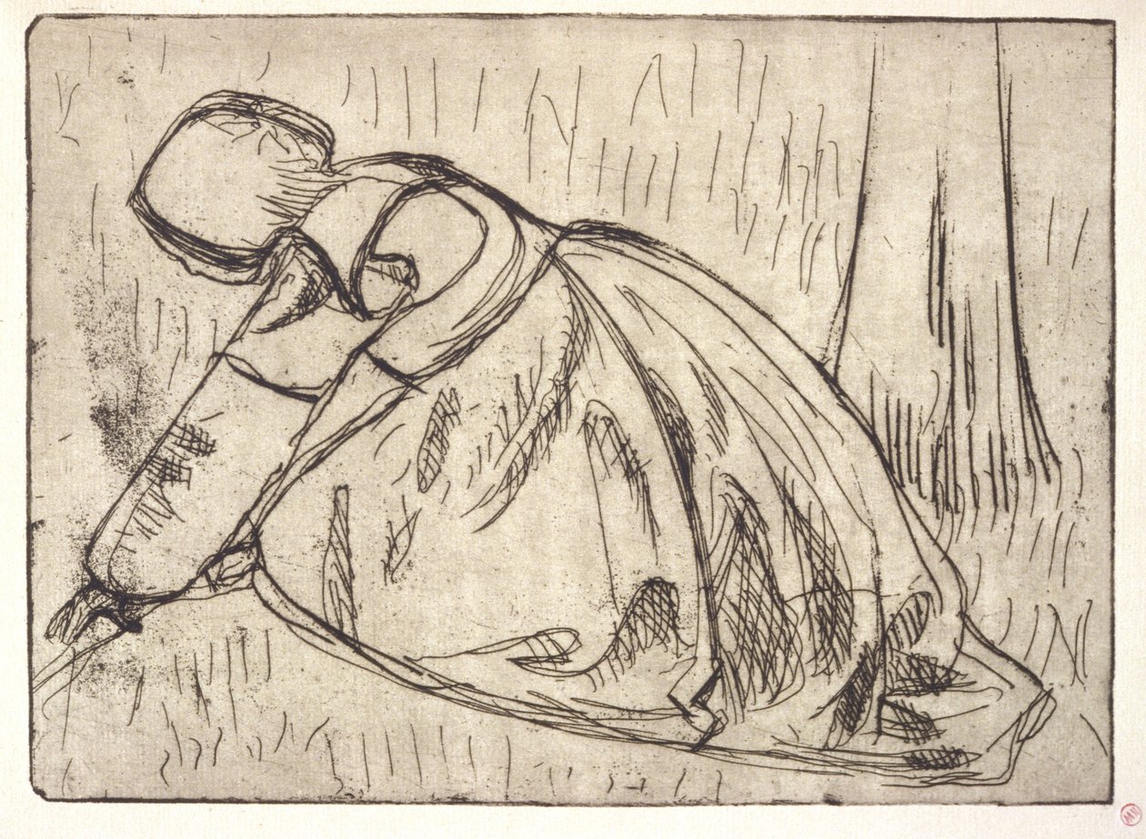 La Glaneuse (The Gleaner) (akwaforta) autorstwa Armand Séguin