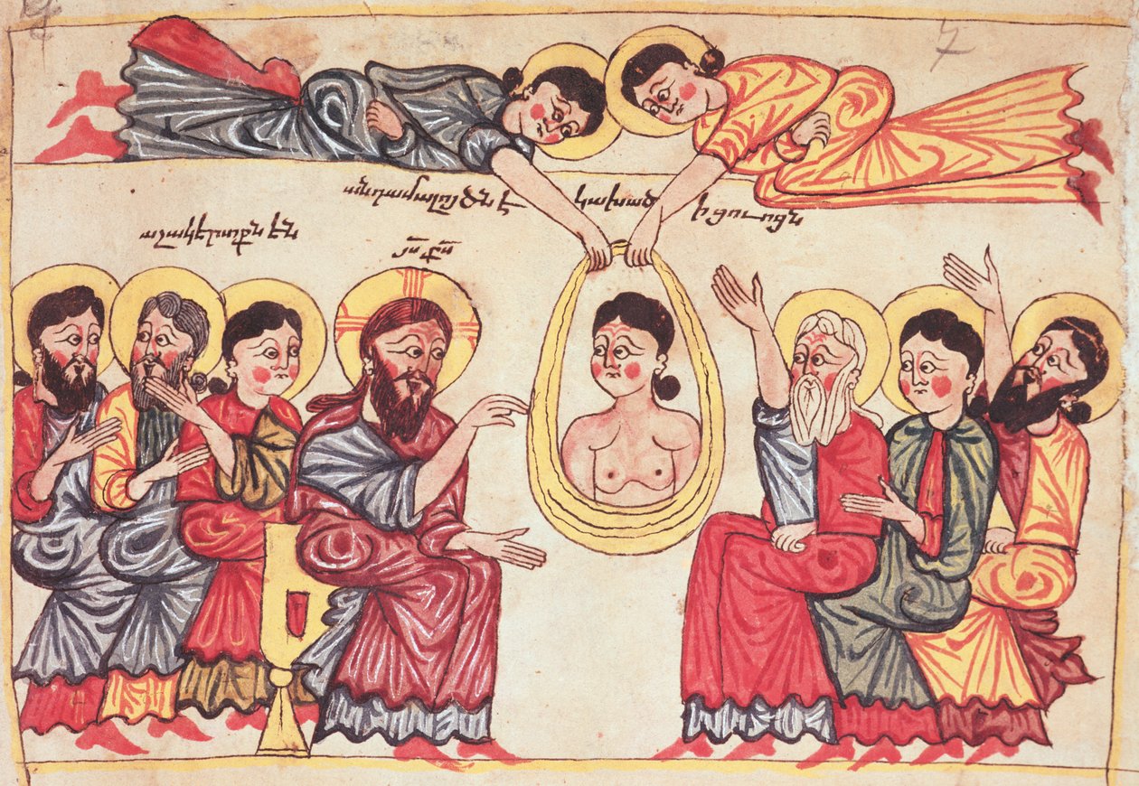 Uzdrawianie chorych z Ewangelii, ok. 1200 autorstwa Armenian School