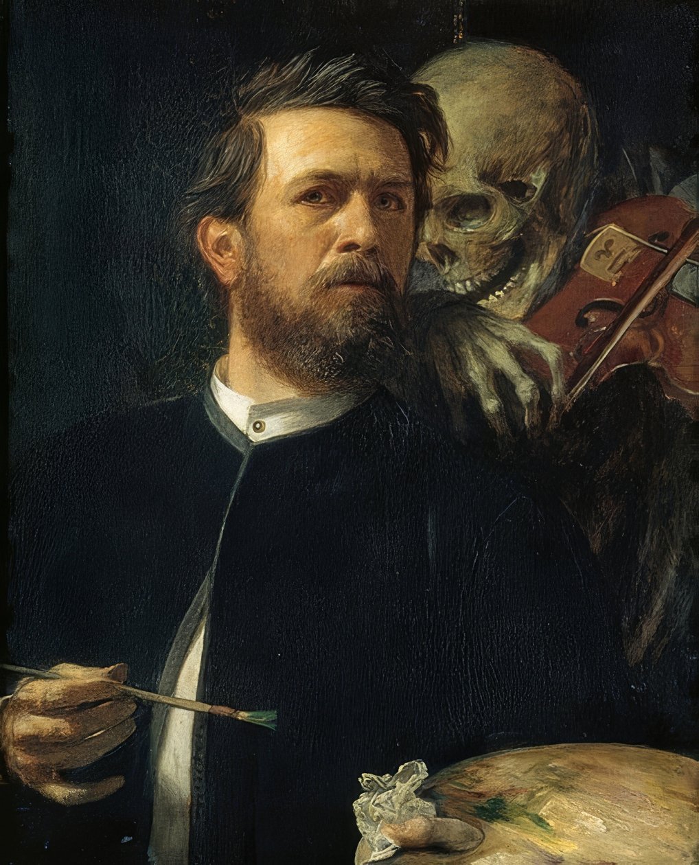 Autoportret ze skrzypiącą śmiercią. 1872 autorstwa Arnold Böcklin