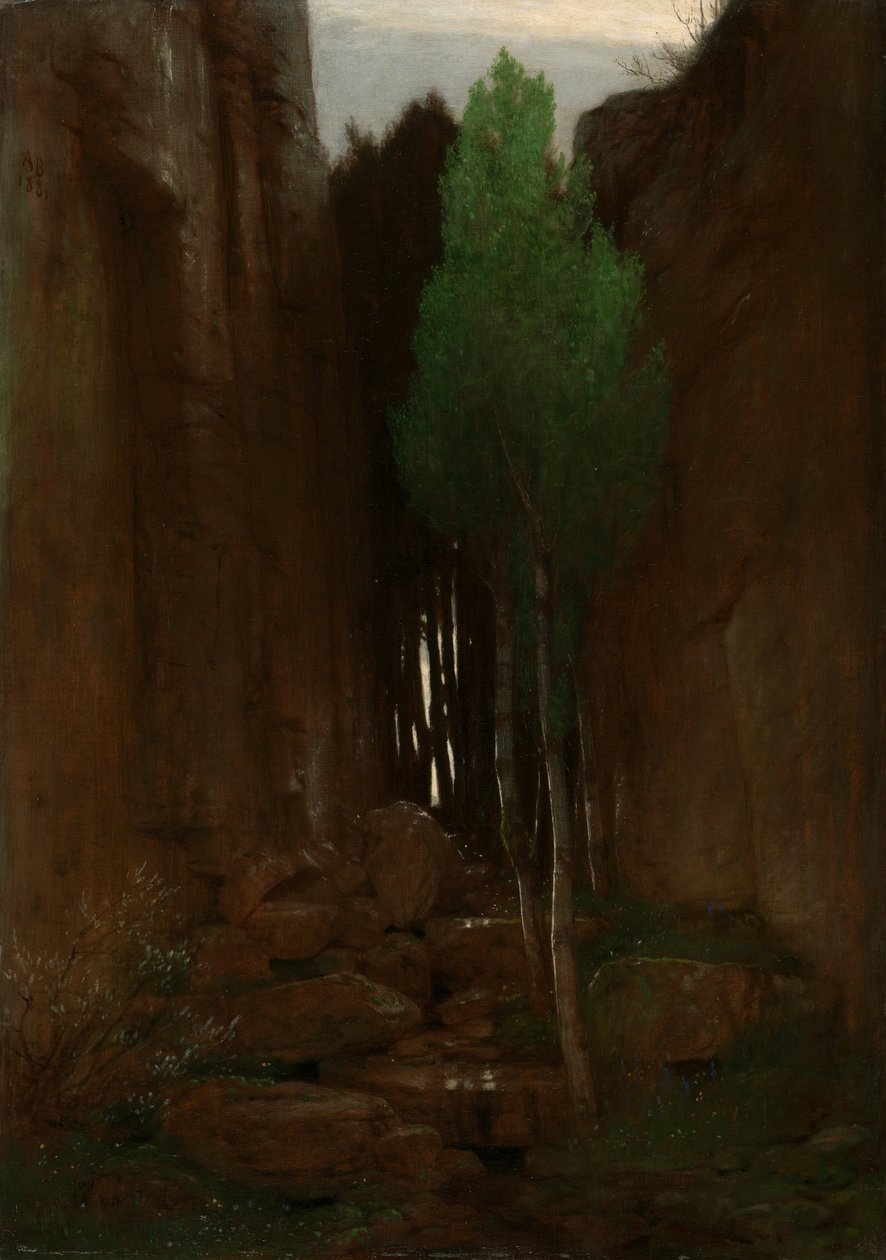 Wiosna w wąskim wąwozie, 1881 autorstwa Arnold Böcklin