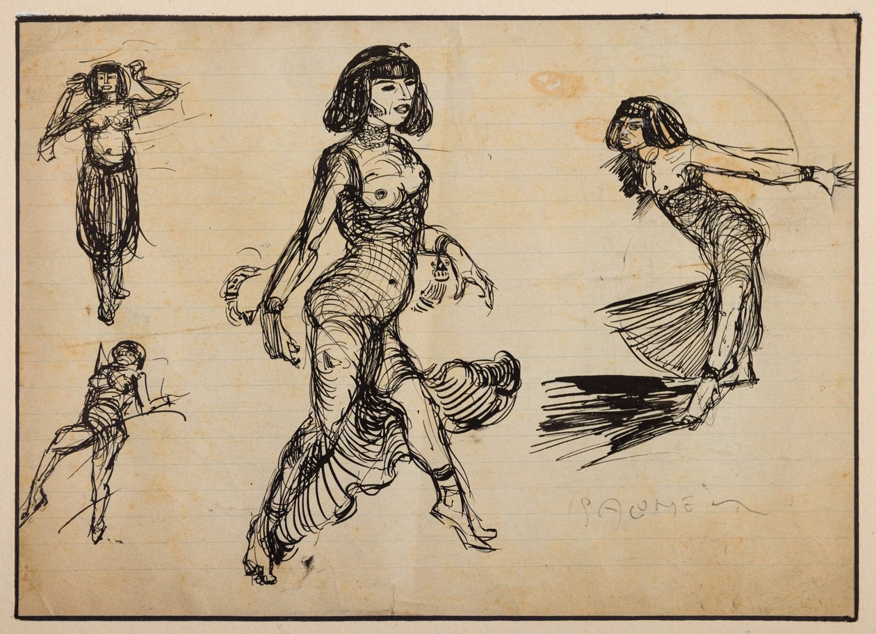 Salomè (tusz indyjski na papierze) autorstwa Aroldo Bonzagni