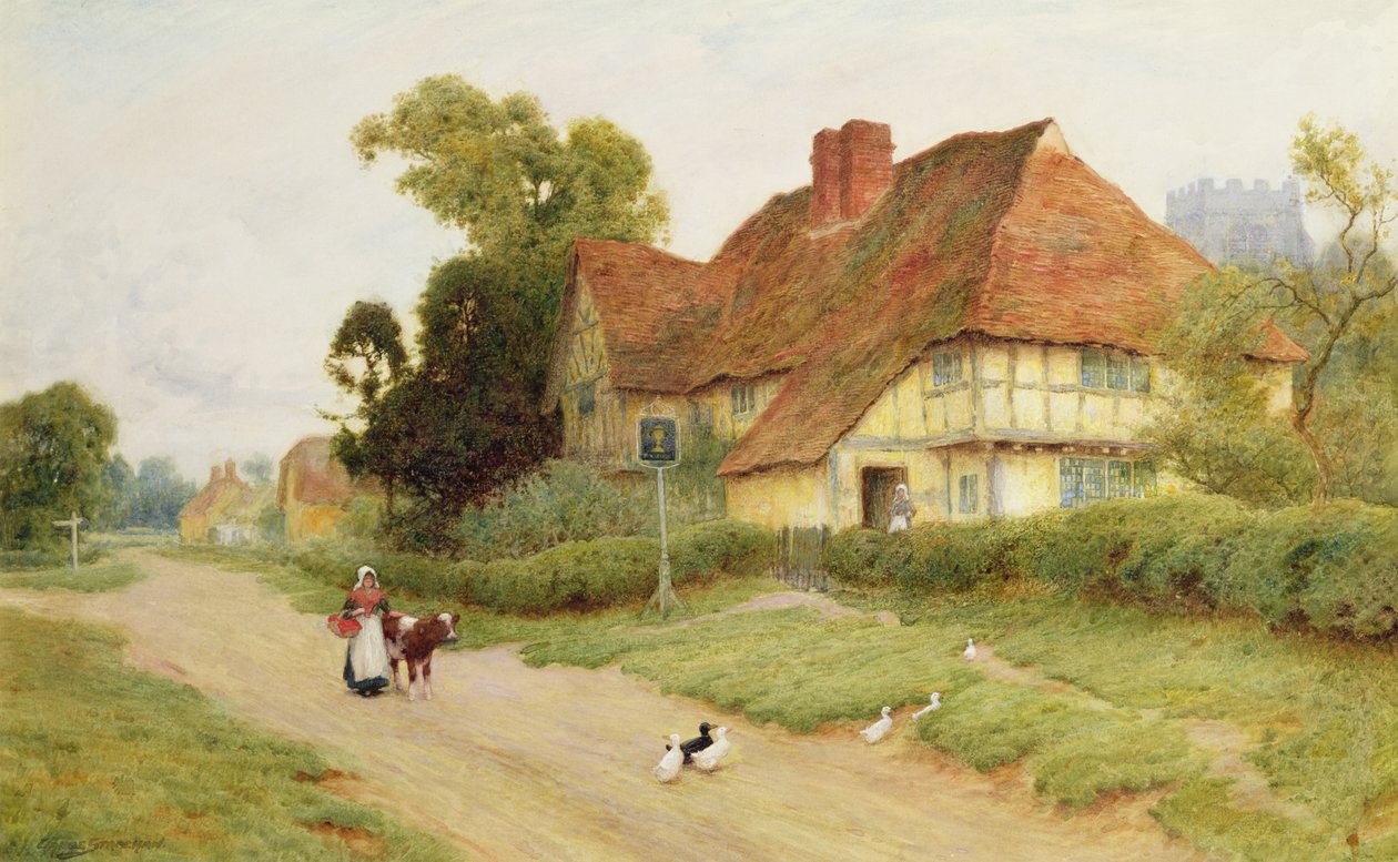 Wioska Karczma autorstwa Arthur Claude Strachan