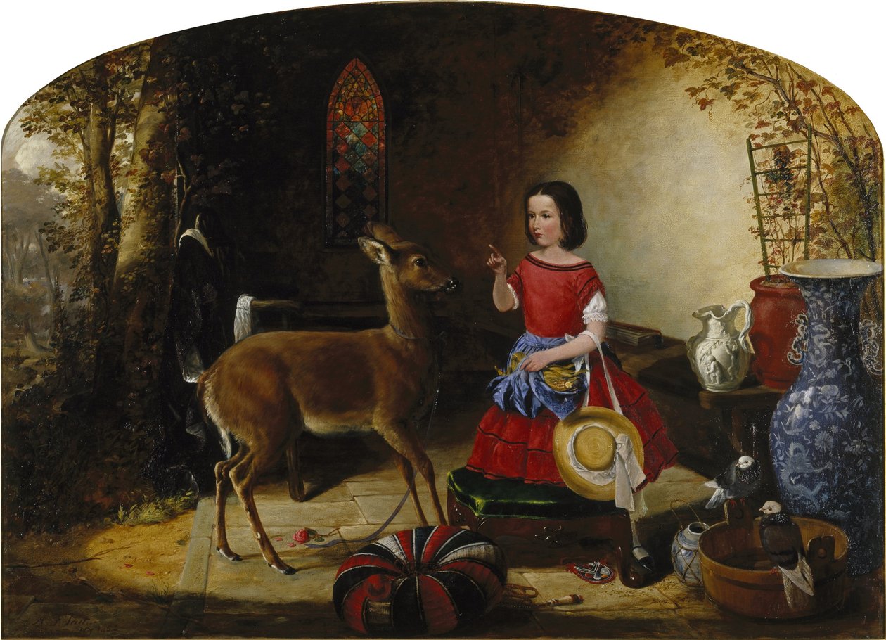 Nagana. Ach! Niegrzeczny jelonku, znowu jadłeś kwiaty. autorstwa Arthur Fitzwilliam Tait