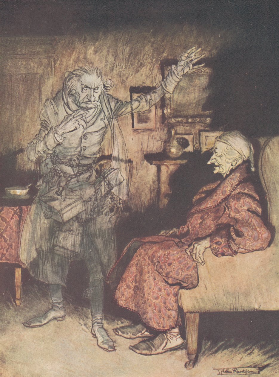 Frontyspis - Opowieść wigilijna, 1915 autorstwa Arthur Rackham
