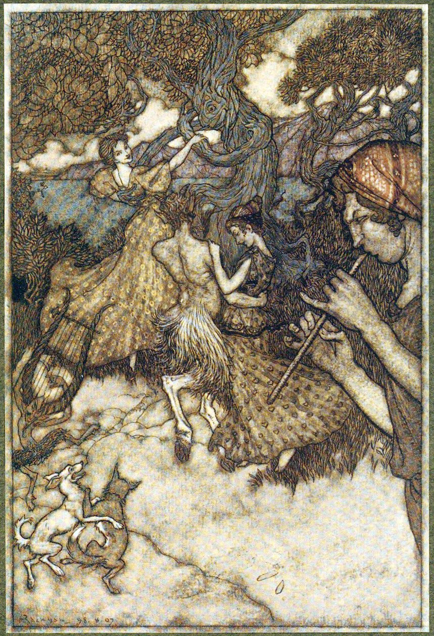Jeśli Orfeusz po raz pierwszy wyprodukował walca., z The Ingoldsby Legends, wyd. 1907 autorstwa Arthur Rackham