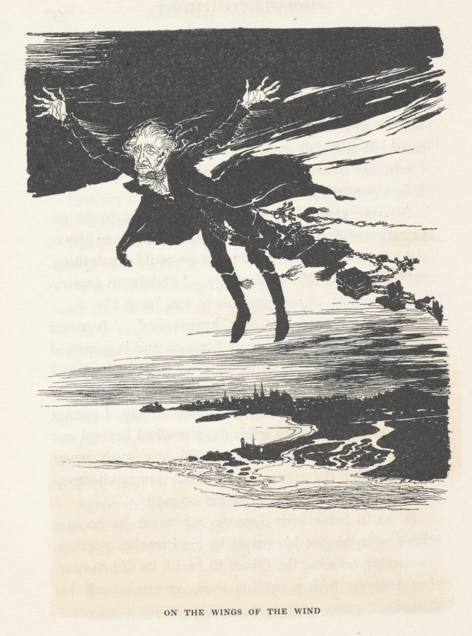„Na skrzydłach wiatru”, 1915 autorstwa Arthur Rackham