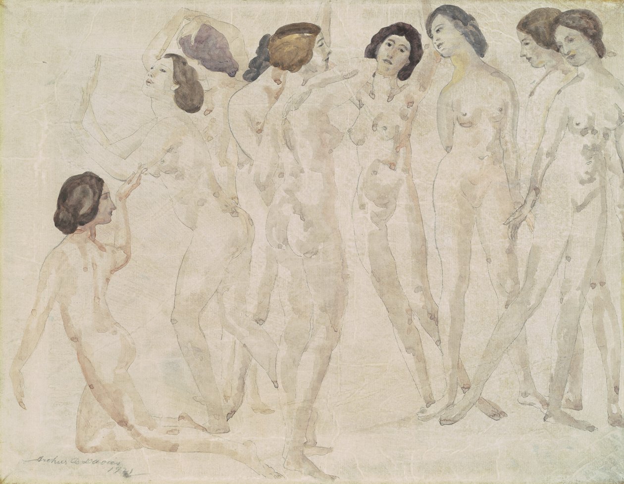 Dziewięć figurek autorstwa Arthur B. Davies