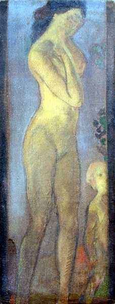 Matka z Dzieciątkiem (olej na płótnie) autorstwa Arthur Bowen Davies