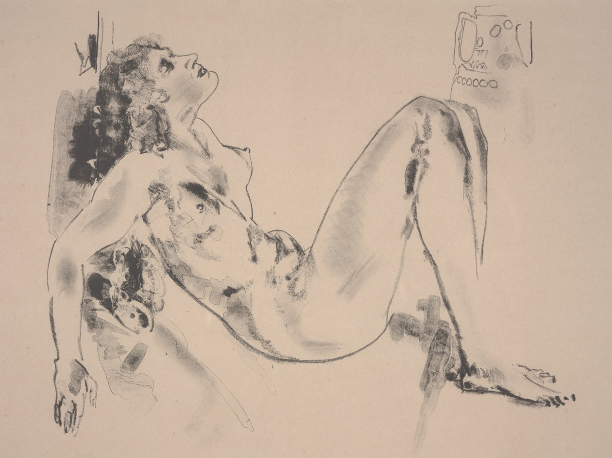 Akt w pozycji leżącej (litho) autorstwa Arthur Bowen Davies