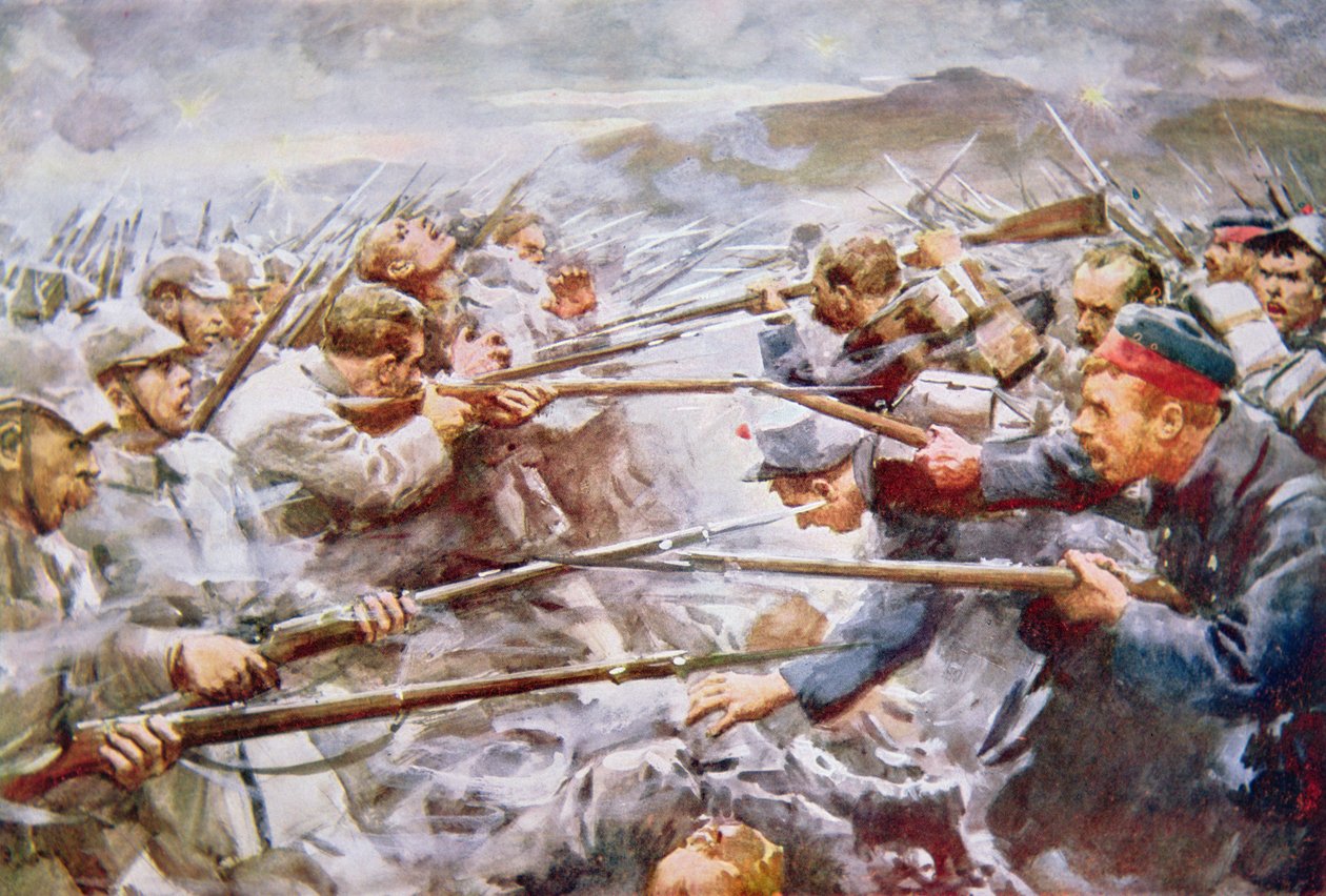 Belgowie odpychający Niemców w Liège autorstwa Arthur C. (after) Michael