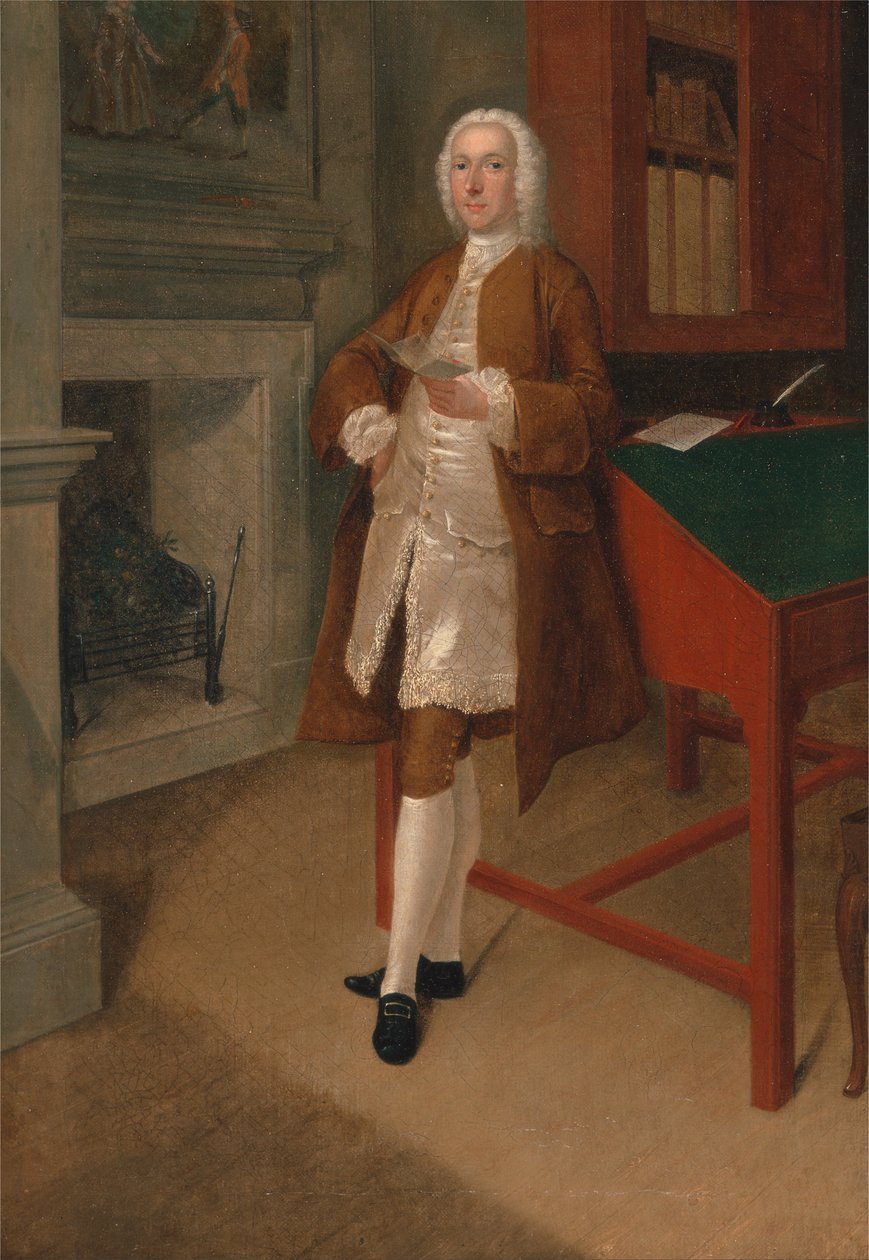 Nieznany mężczyzna w bibliotece autorstwa Arthur Devis