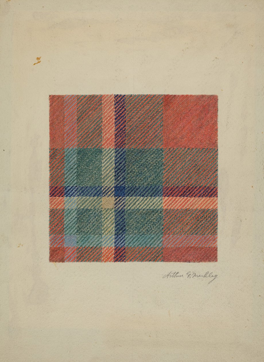 Koc wełniany w kratę, ca. 1938. autorstwa Arthur G. Merkley