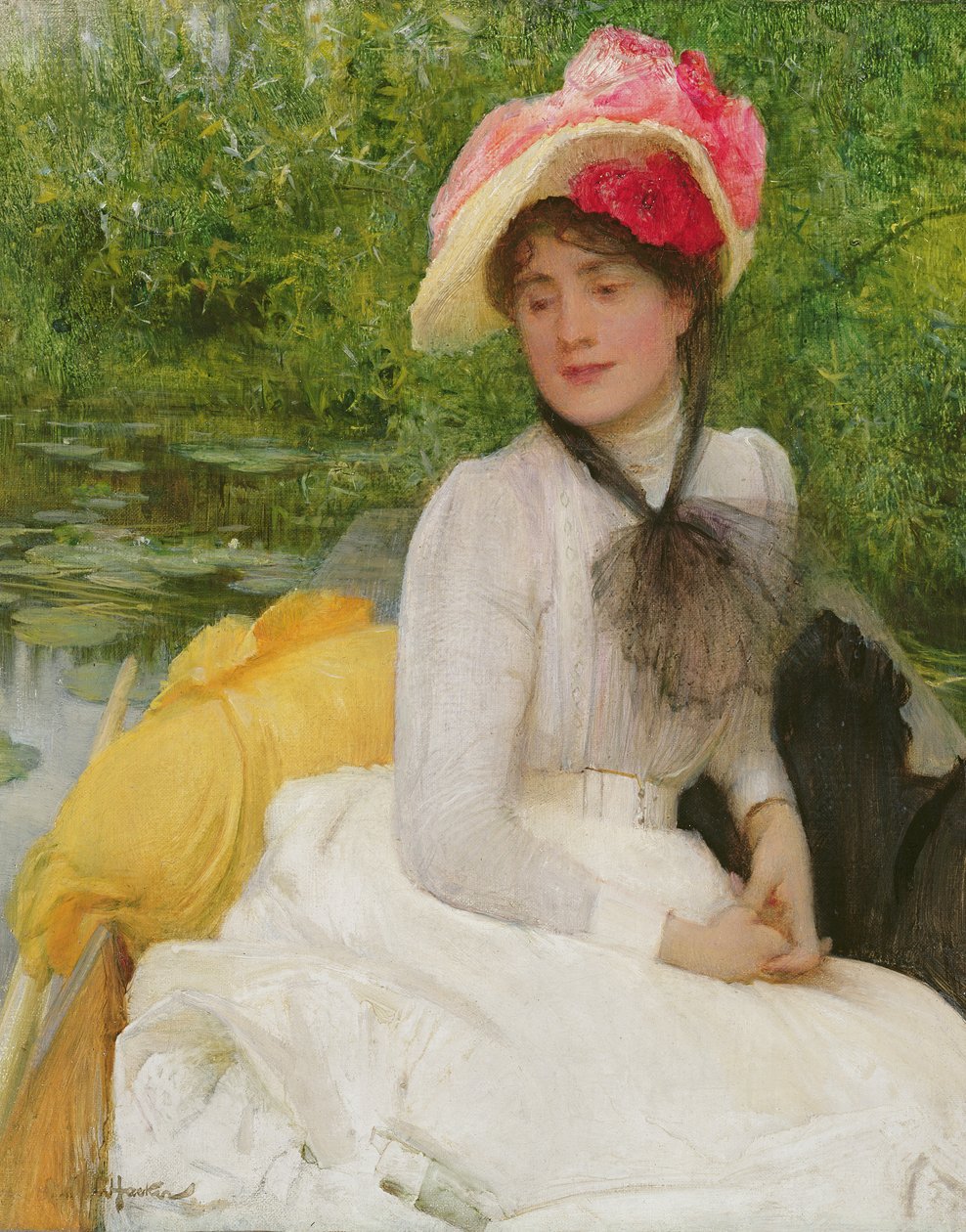 Dziewczyna w pontonie autorstwa Arthur Hacker