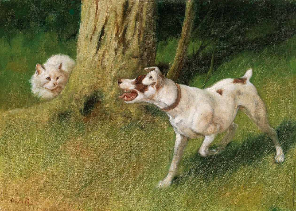 Pies i kot autorstwa Arthur Heyer