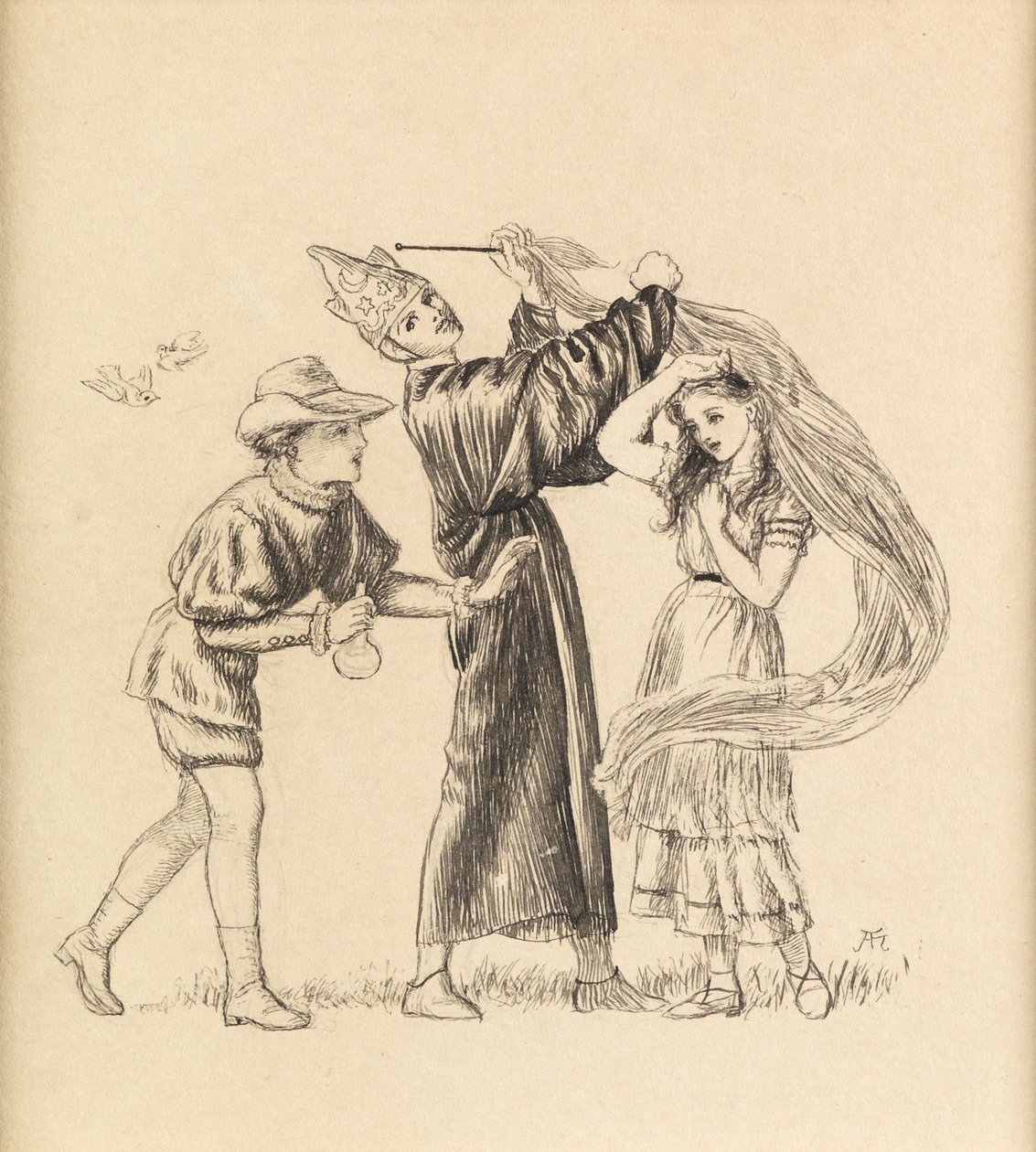 Przystojny jest taki, jak przystojny, 1871 autorstwa Arthur Hughes