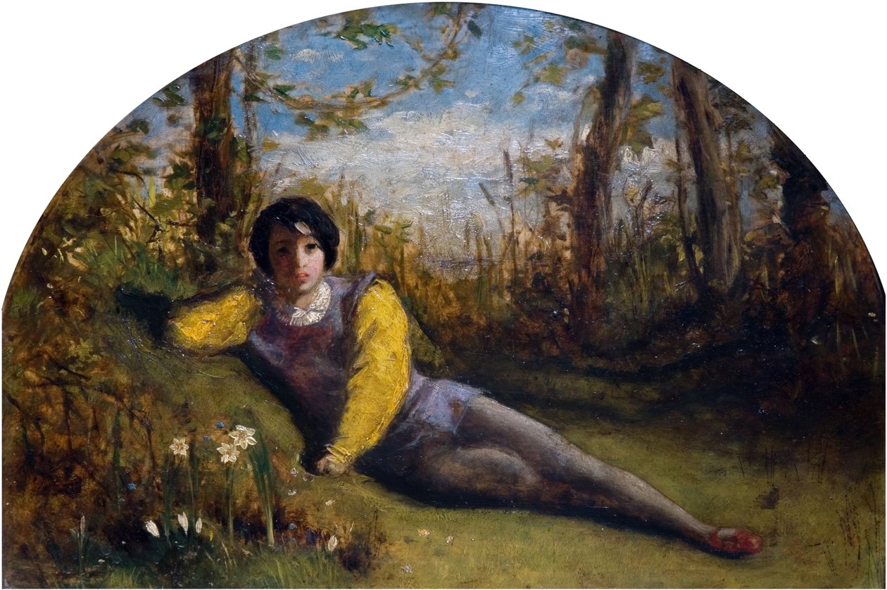 Młody poeta - Studium olejne, 1849. autorstwa Arthur Hughes