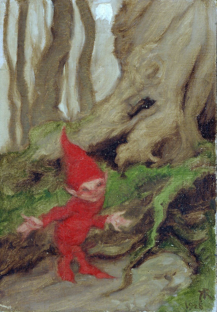Gnom przez korzenie drzew, 1928 autorstwa Arthur Rackham