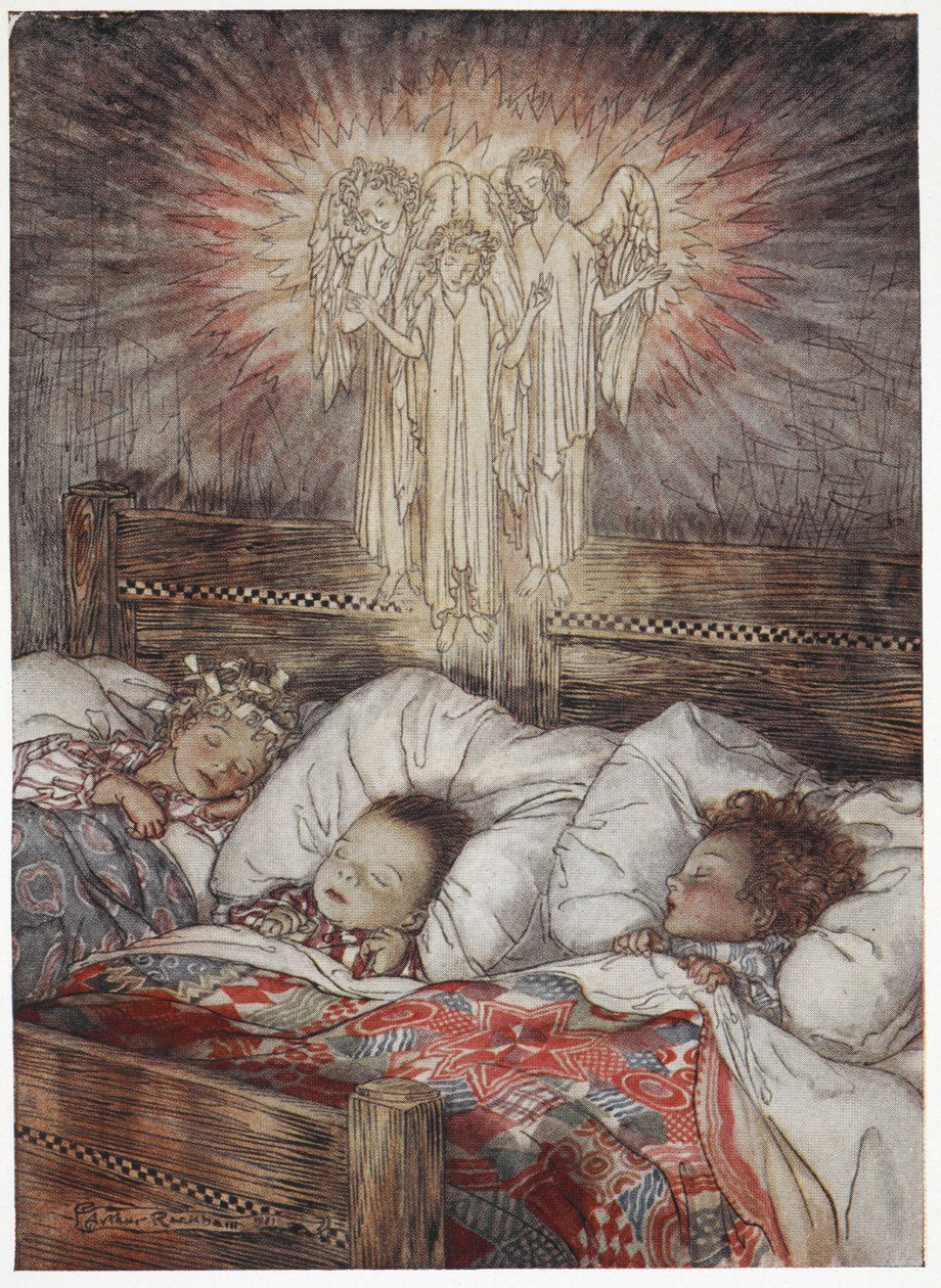 Dzieci śpią i śnią autorstwa Arthur Rackham