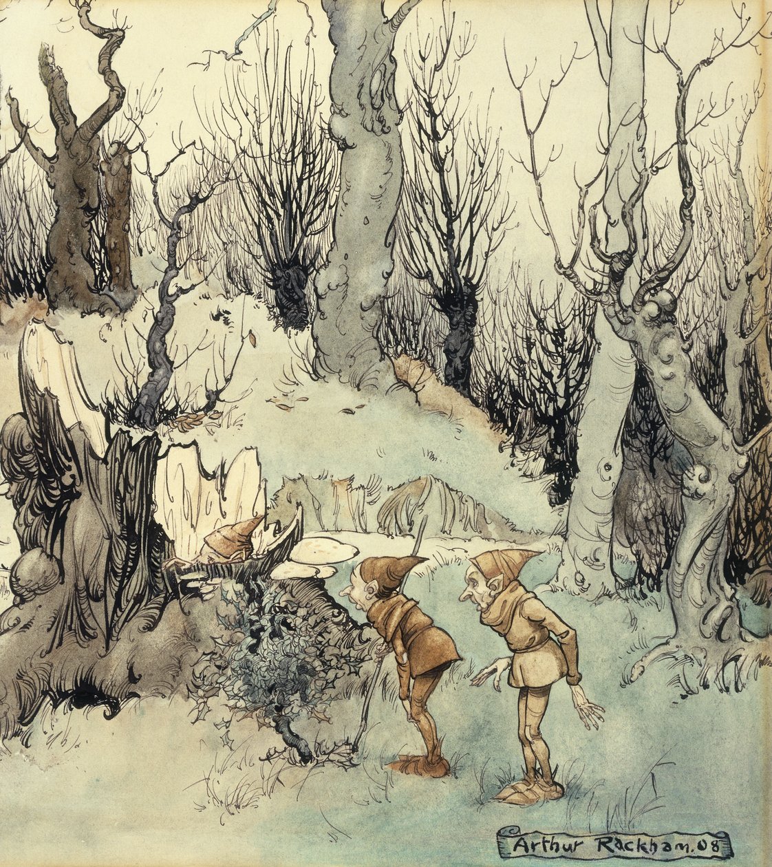 Elfy w lesie, 1908 autorstwa Arthur Rackham