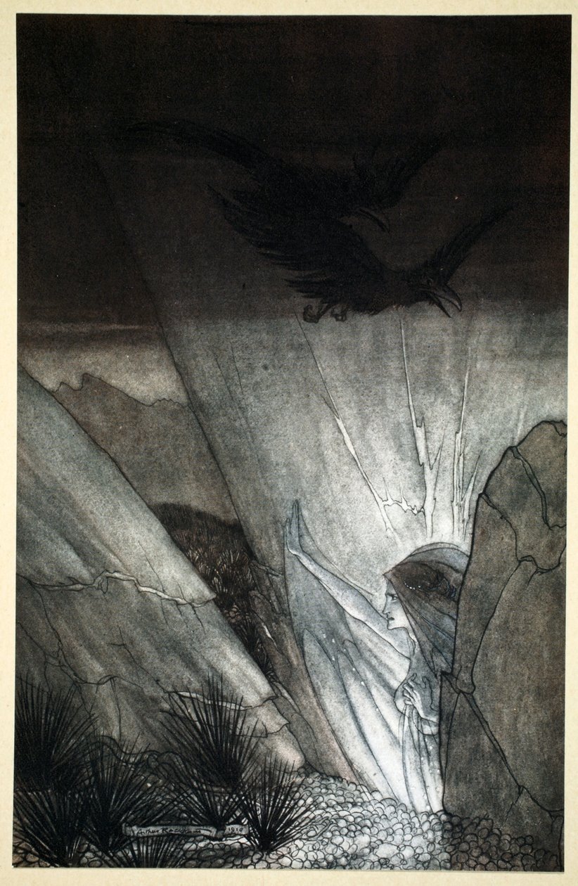 „Erda każe ci uważać”, 1910. autorstwa Arthur Rackham