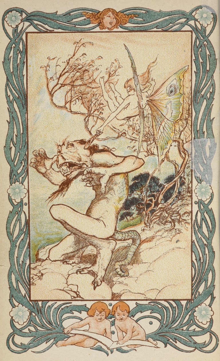 Strona tytułowa „Opowieści z Szekspira…” autorstwa Arthur Rackham