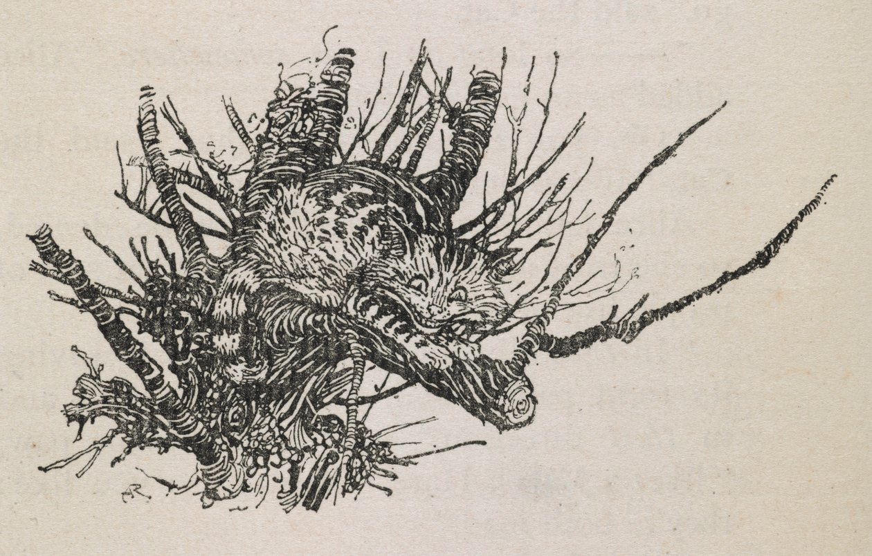 Kot z Cheshire na drzewie autorstwa Arthur Rackham