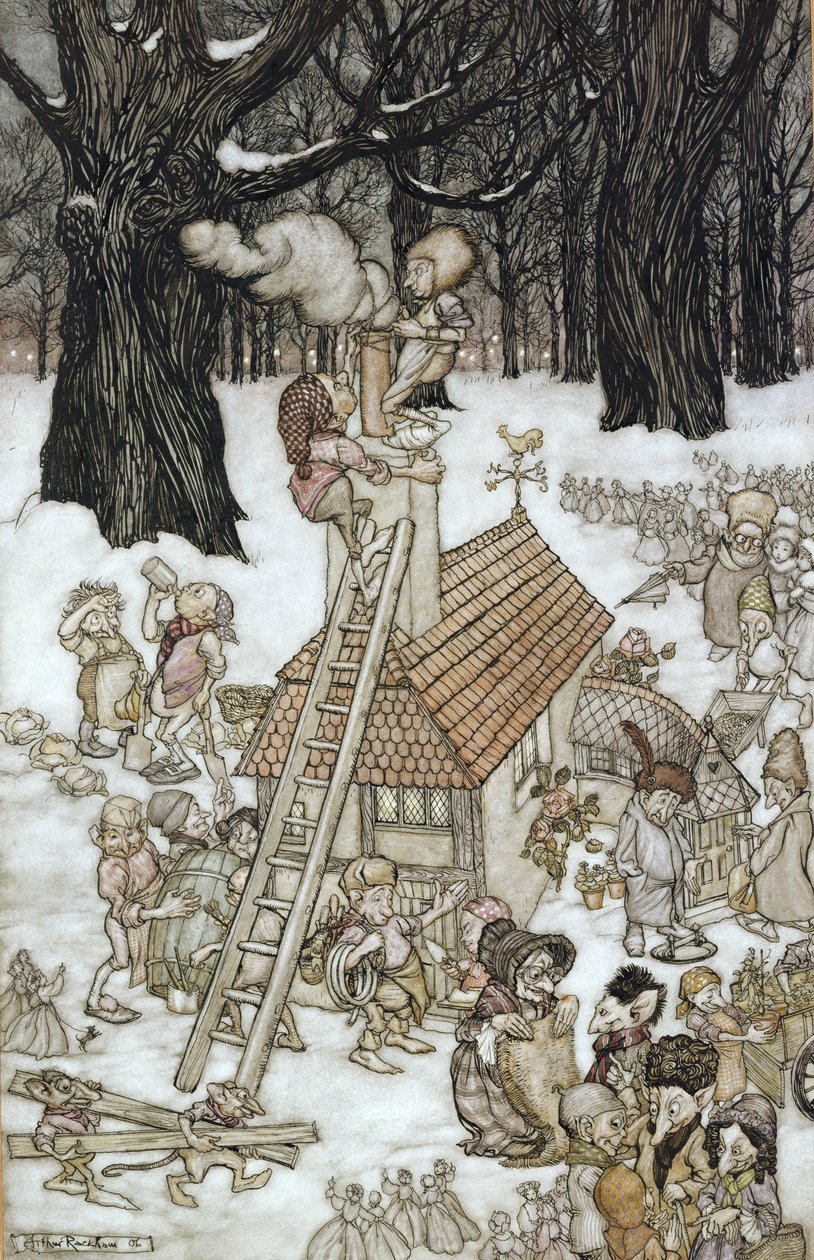 Dom zbudowany dla Maimie, 1906 autorstwa Arthur Rackham
