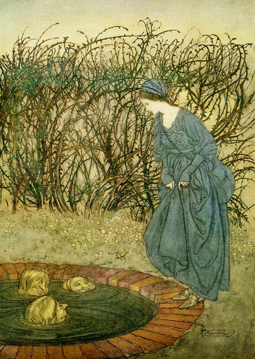 Trzy Głowy Studni autorstwa Arthur Rackham