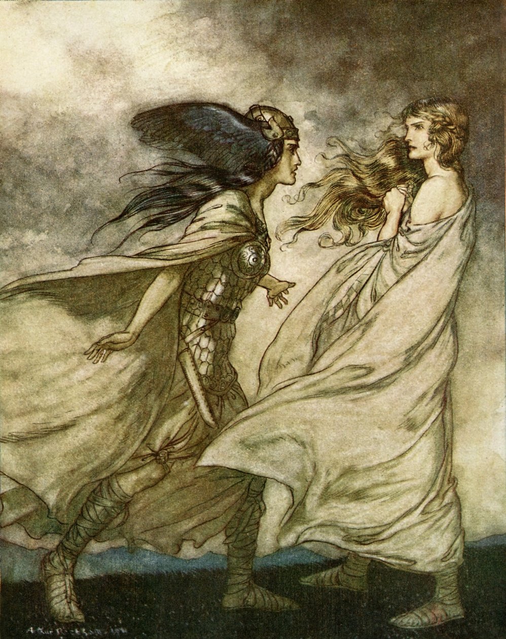 Zmierzch bogów / Götterdämmerung autorstwa Arthur Rackham