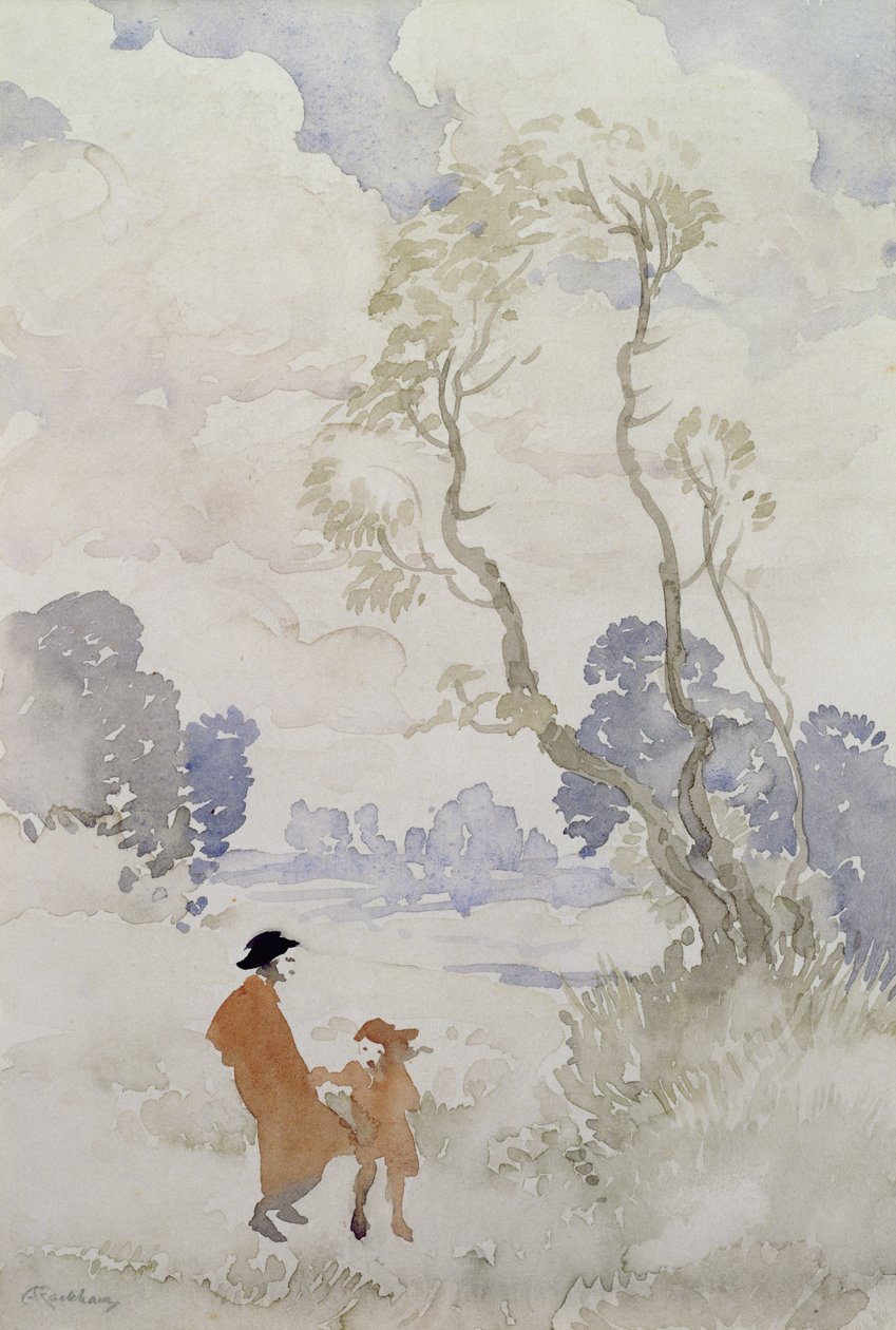 Wietrzny dzień (wc na papierze) autorstwa Arthur Rackham