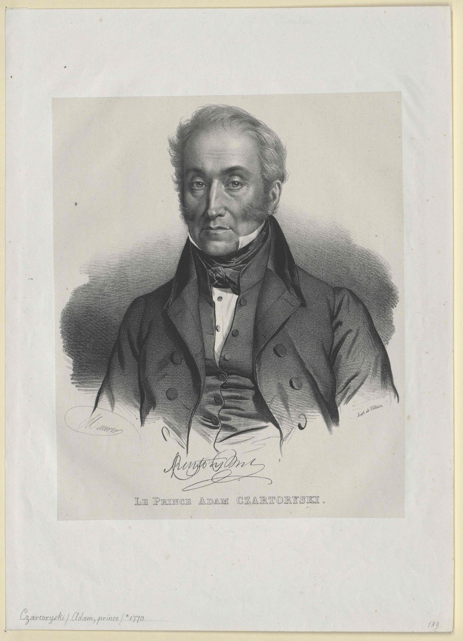Adam George count Czartoryski (print) autorstwa Artist Unknown