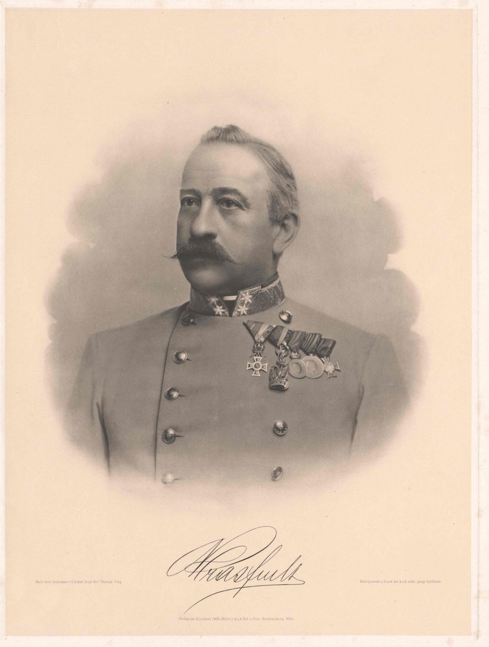 Ambros Ritter von Mras (druk) autorstwa Artist Unknown
