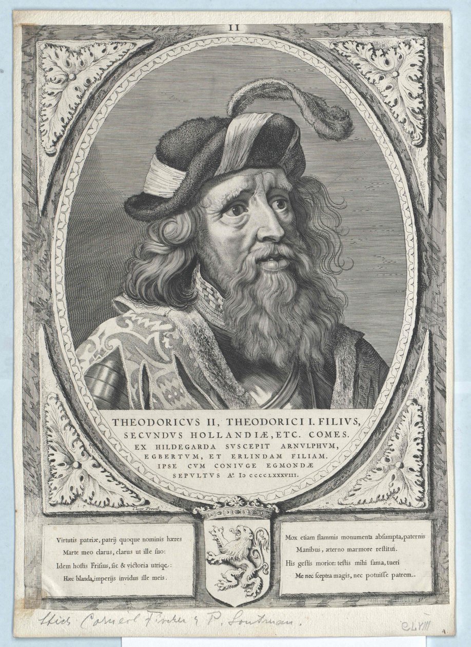 Hrabia Holandii Dietrich II (druk) autorstwa Artist Unknown