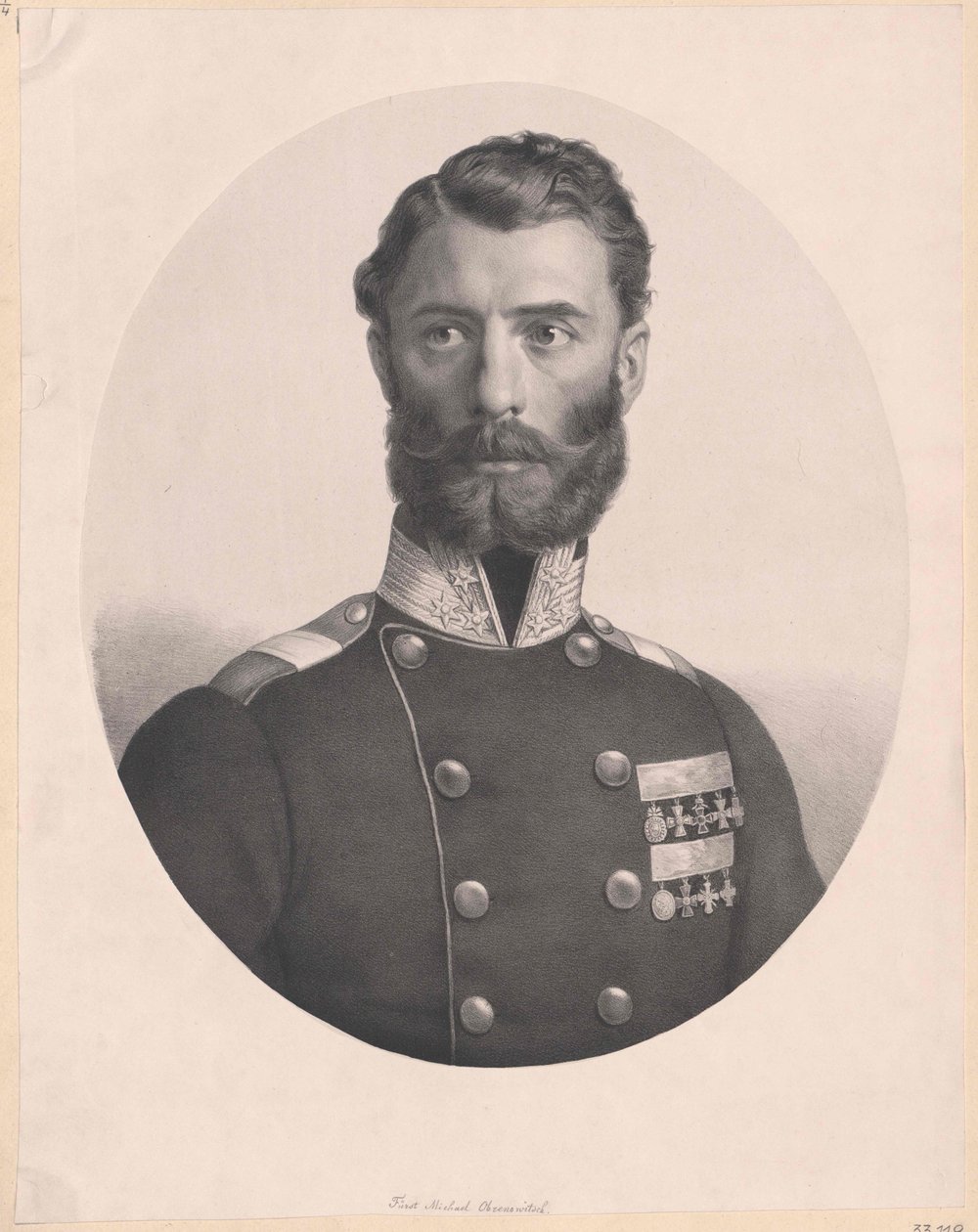 Hrabia Serbii Michał Obrenowicz (w druku) autorstwa Artist Unknown
