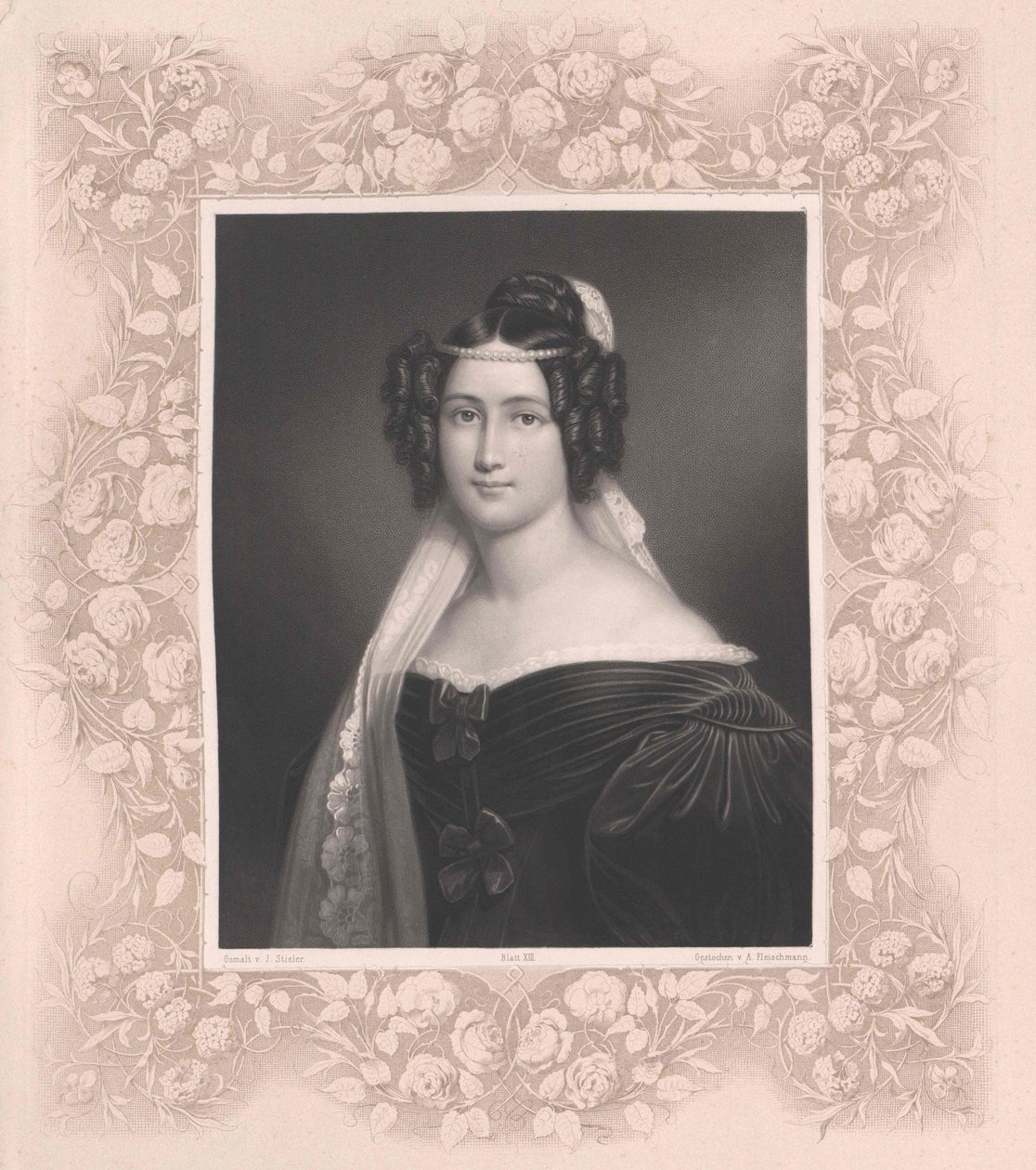 Crescentia Bourgin (druk) autorstwa Artist Unknown