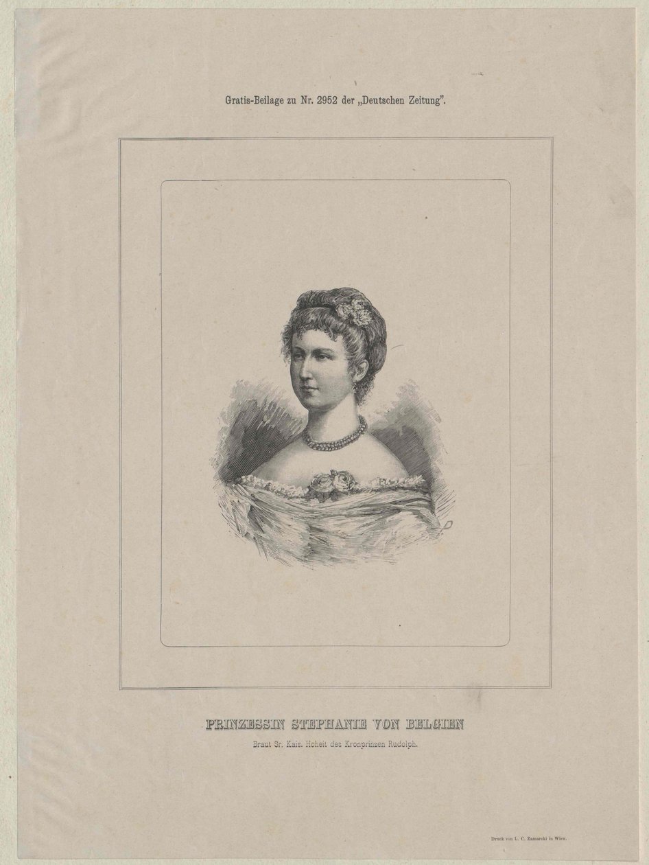 Księżniczka Korony Austrii Stefania (druk) autorstwa Artist Unknown