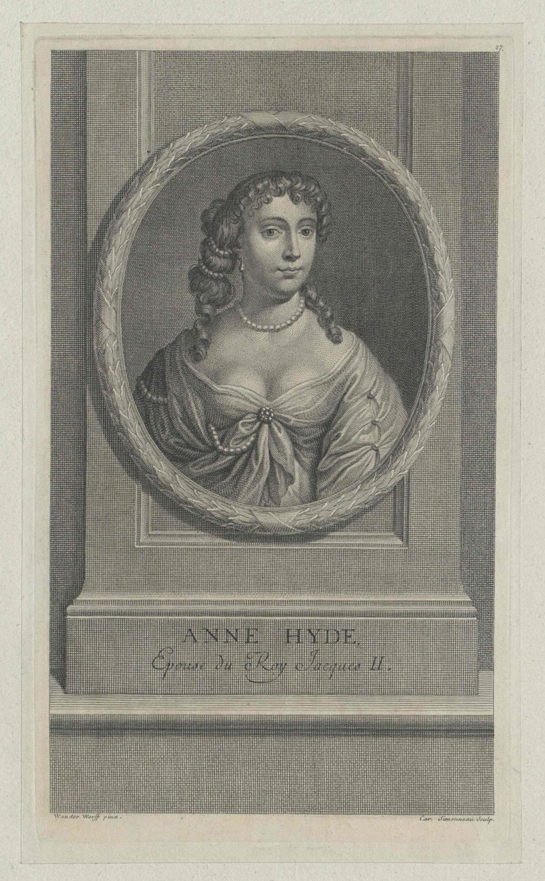 Księżna Yorku Anne Hyde (druk) autorstwa Artist Unknown