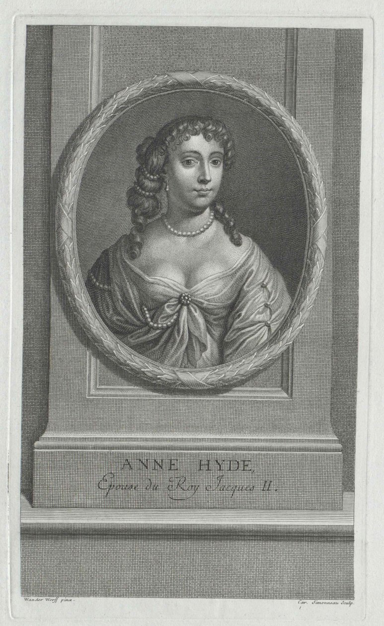 Księżna Yorku Anne Hyde (druk) autorstwa Artist Unknown