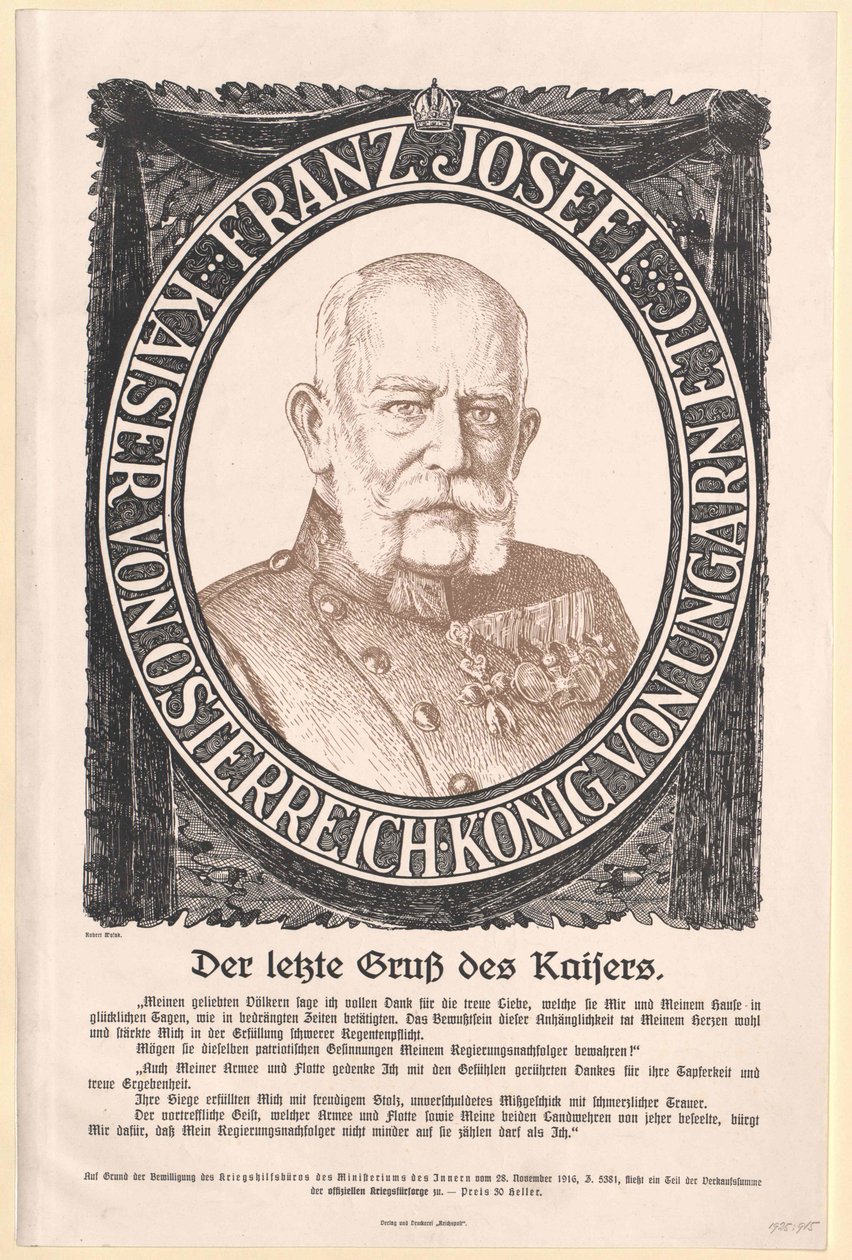 Cesarz Austrii Franciszek Józef I autorstwa Artist Unknown